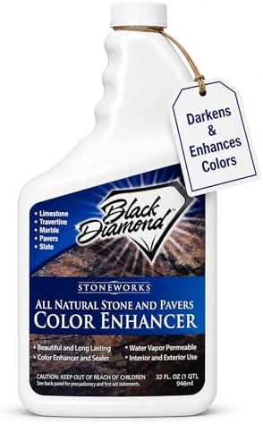 Black Diamond Stoneworks Color Enhancer Sealer for All-Natural Stone and Pavers. Marble, Travertine, Limestone, Granite, Slate, Concrete, Grout, Brick, Block.