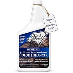 Color Enhancer Sealer for All-Natural Stone and Pavers. Marble, Travertine, Limestone, Granite, Slate, Concrete, Grout, Brick, Block. (1-Quart)