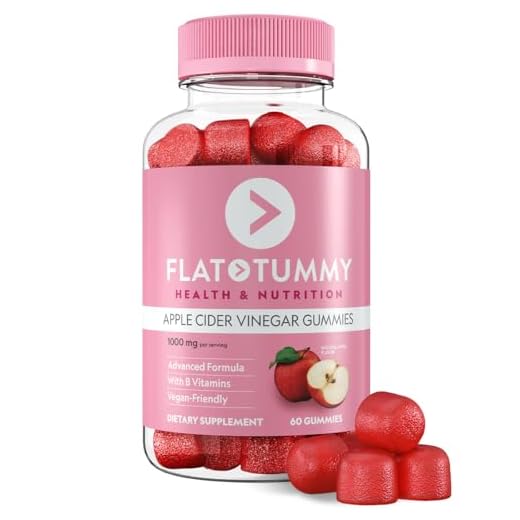 Flat Tummy Apple Cider Vinegar Gummies, 60 Count – Boost Energy, Detox, Support Gut Health & Healthy Metabolism – Vegan, Non-GMO ACV Gummies - Made with Apples, Beetroot, Vitamins B6 & B12, Superfoods