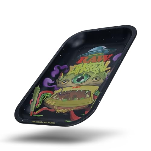 RAW Ethereal Monster Small Rolling Tray - 11" x 7" - Elegant and Sleek Cigarette Rolling Tray with Smooth Rounded Edges - Image 2