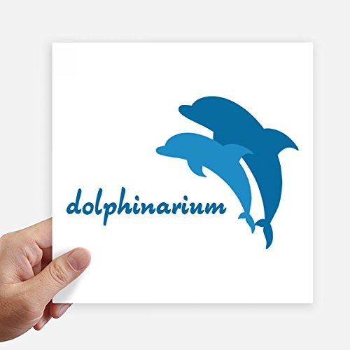 Pegatinas de delfín azul cuadradas DIYthinker de 20cm para decorar pared y maleta pack de 4 2