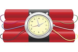Bomb Decal Stickers: Time Bomb with Clock Ticking Design