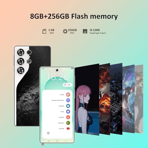luckeu C26 Ultra Unlocked Phone 8GB+256GB Android 15 8000mAh Battery Black — view 5