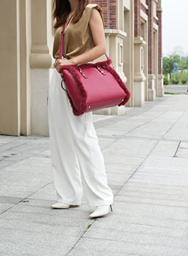 Bolso Tote de Piel Vegana Peluda para Mujer miniatura 3