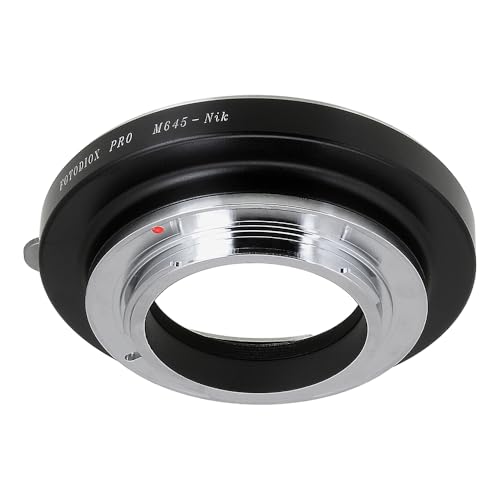 Adaptador de montura de lente Fotodiox Pro compatible con lentes manuales Mamiya 645 para cámaras Nikon F-mount miniatura 3