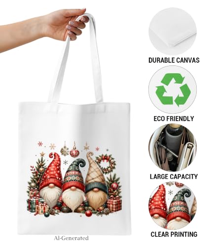 Image of Cute Cat Canvas Tote Bag for Women， Aesthetic Reusable Shoulder Bag for Shopping Travel Work