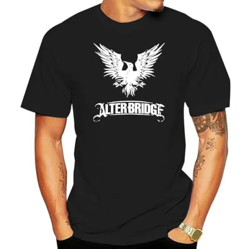 POOYWWFK ALTERBRIDGE Alter Bridge Logo White Black Men Shirt Black XXL