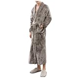 Bata de Invierno para Hombre en Franela Polar Cómodo Albornoz sauna con cinturón ropa dormir a la moda baño ligera lujo ducha, spa, hotel