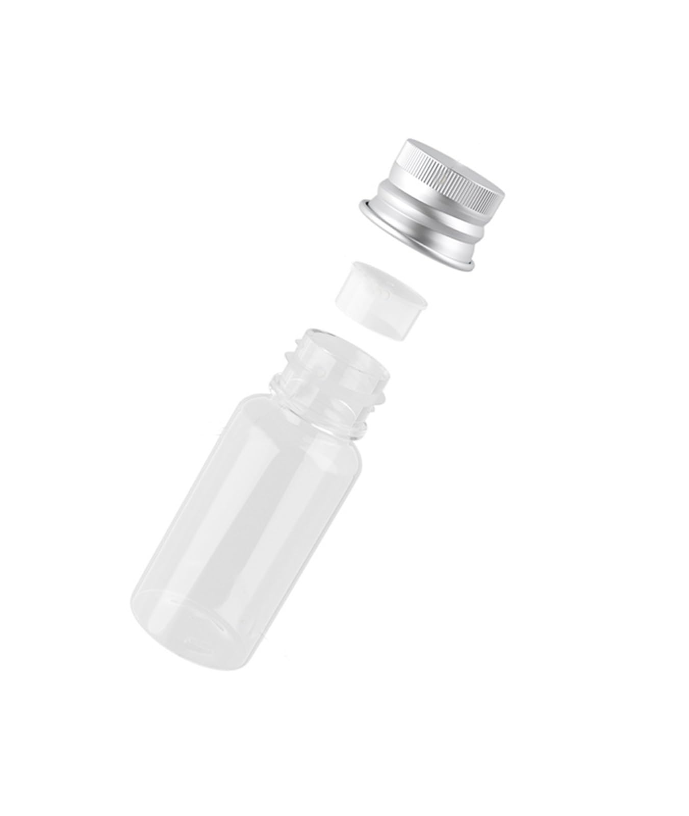 100 szt. 15 ml pusty pojemnik na kosmetyki nawilżający perfumy, ze spiralną złotą srebrną aluminiową osłoną, podróżny pojemnik na żel pod prysznic (niebieska butelka, złota pokrywka)