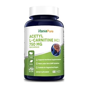 NusaPure Acetyl L-Carnitine 750mg Per Caps 150 Veggie Capsules (Non-GMO & Gluten Free) High Potency Acetyl L Carnitine…