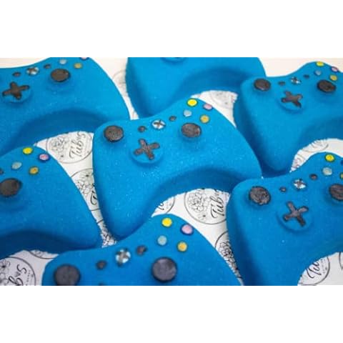 Blue Gamer Xbox Controller Bath Bomb Fun Fizz Foam Fizzer Gift Birthday Handmade in The UK by Tub's Bath Bombs Cover