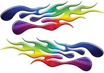 Extreme Flame Decals in Rainbow Colors