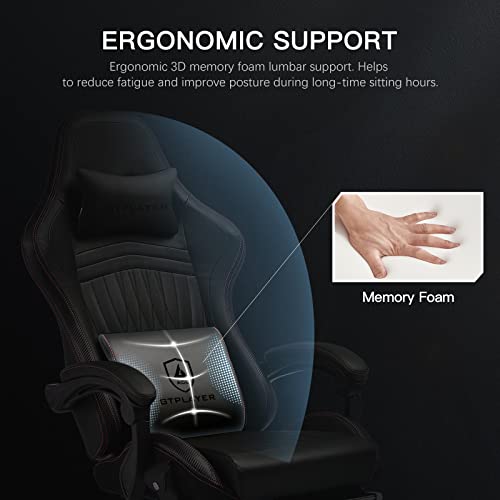 Sedia Gaming Ergonomica con Poggiapiedi e Altoparlante Bluetooth Poltrona Ufficio Scrivania Sedie Girevole Musicale con Braccioli di Collegamento - Sedia gaming - Immagine 5