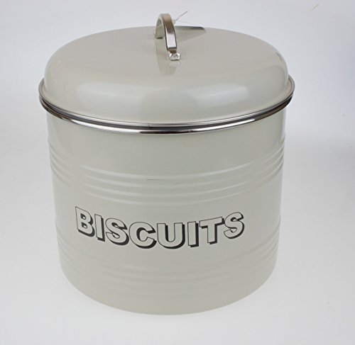 Home Sweet Home Vintage Gloss Olive Tin Retro Biscuits Canister Biscuit Tin Barrel by Home Sweet Home
