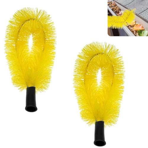 2 Pièces Brosse de Gouttière,Outil de Nettoyage de Gouttière Brosse Toiture Outil Nettoyage Toiture,pour Nettoyer Feuilles Toit Fenêtres Gouttières...