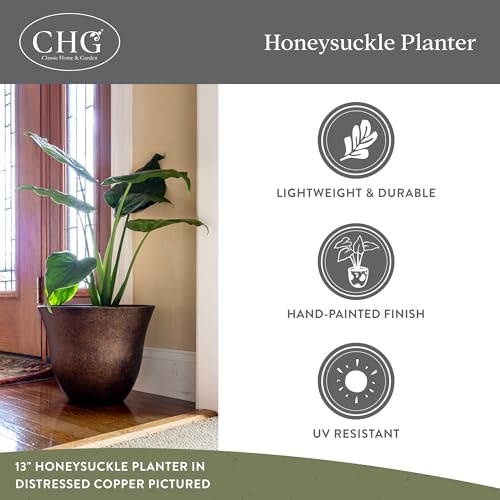 Classic Home and Garden Geißblatt-Pflanzgefäß, Terrassentopf, 38,1 cm, Zink – Ansicht 4