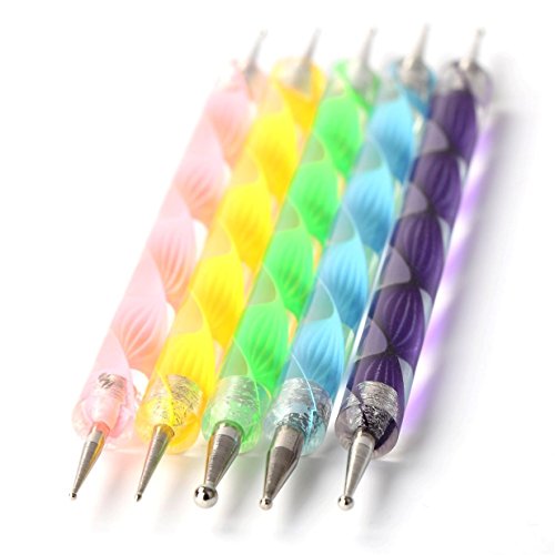 LALANG Nail Art Dessin Peinture 5 Outils de Dotting Pen Stylo Nail Set Pedicure de Nail Art déco d'ongles Pnceaux