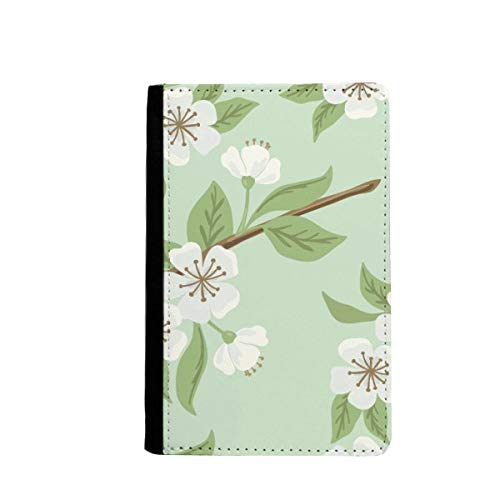 Protège passeport fleurs de pêche étui portefeuille de voyage classique haut de gamme