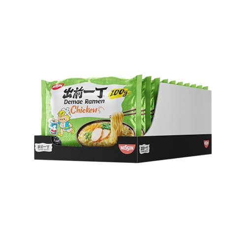 Nissin Demae Ramen – Chicken, 10er Pack, Instant-Nudeln japanischer Art, mit Hühnerfleisch-Geschmack, Sesamöl & asiatischen Gewürzen, schnell & einfach zubereitet, asiatisches Essen (10 x 100 g)