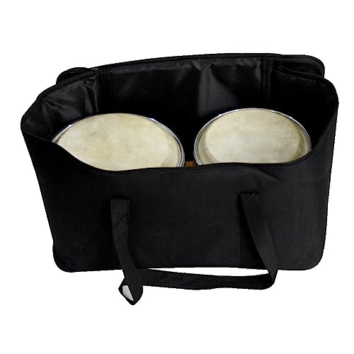 Bongo Drum Cajon Bag - Gig Case for Bass, Percussion, Snare or Conga Drumsets and Accessories - Shoulder Carrying Straps with Padded Interior - Complete with Wooden Egg Shaker