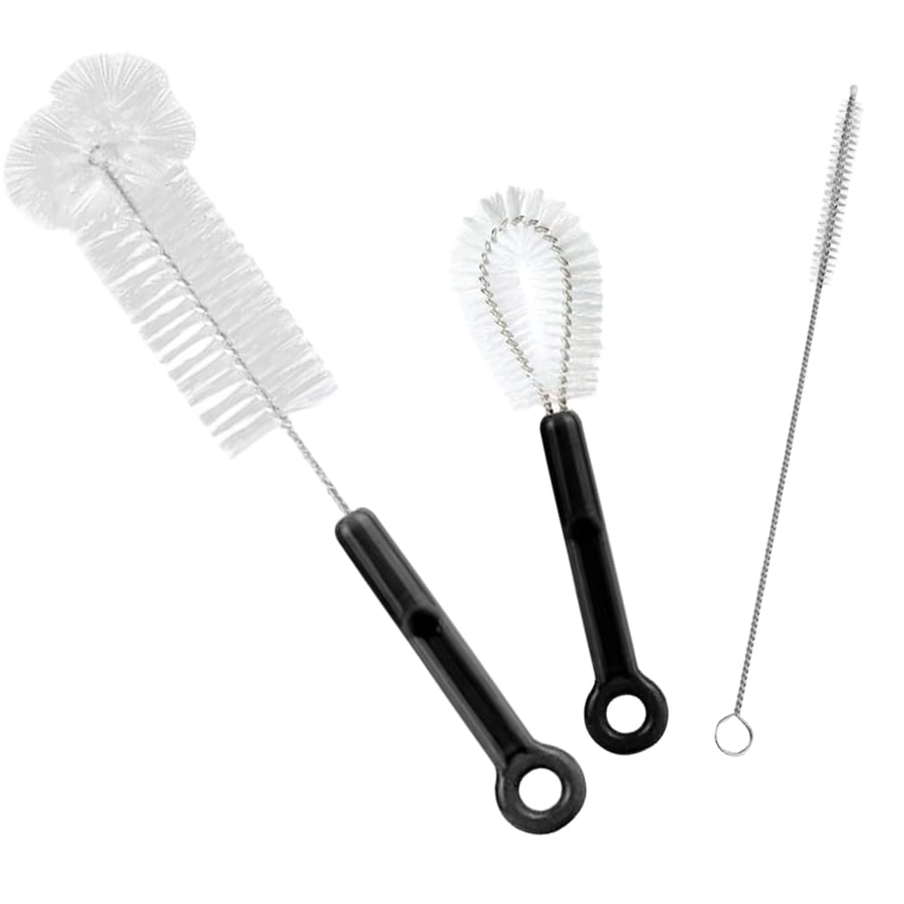 Rohxyzo Black 3-Pack Bottle Brush Heads Set, Flexible Water Bottle Brushes For Cleaning Straws, Tumbler Lids & Narrow Necks, Compatible Straw Cleaner Brush Heads For Reusable Bottles
