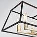 artika Carter Modern Mid-Century Chandelier, Geometric Pendant Light Black and Gold (Age Brass Finish) Farmhouse Inspired Design - Ideal for Dining Room, Kitchen Light