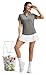Rdruko Women's Golf Shirts Short Sleeve Dry Fit Polo Tennis V Neck Collared Athletic Shirts, Dark Grey, M