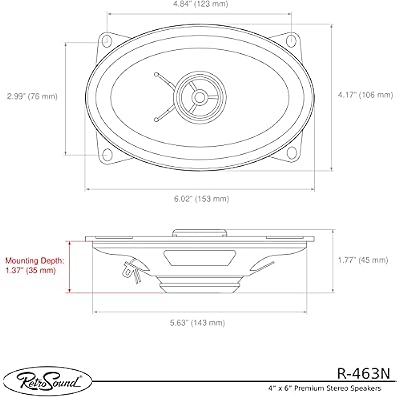 RetroSound R-463N 4 x 6 Stereo Replacement Speaker