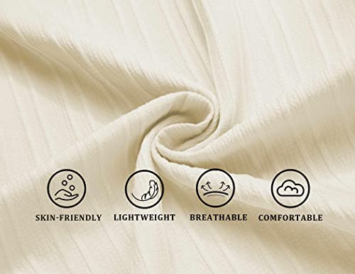 Coofandy Button Down Shirt Men Button Down Short Sleeve Shirt Button Up Shirts For Men Linen Shirts For Men Summer Beach Shirt Beige - M #TOP3