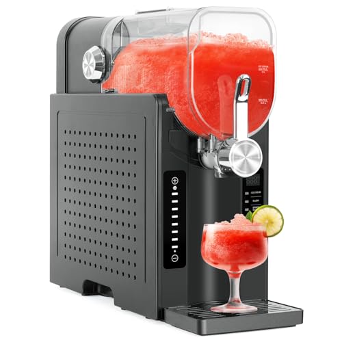 Danrelax Slushie Machine, 88 Oz Slushy for Home, LED Display, Auto-Clean, No Ice Needed, 6 Preset