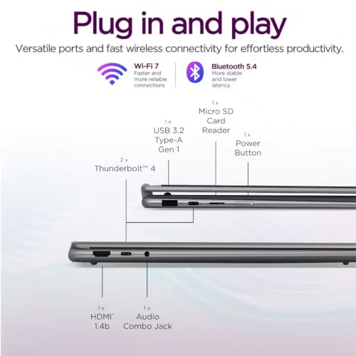 Image of Lenovo Yoga 7i 2-in-1 Business Laptop (16 inch FHD+ Touchscreen, Intel Ultra 7 256V, 16GB 8533 MT /s DDR5, 512GB SSD), 2x Thunderbolt 4, Numeric Keypad, Wi-Fi 7, Copilot+ PC, Long Battery Life, Win 11 Home