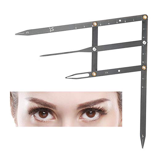 Preisvergleich Produktbild Qkiss Augenbrauen Schablone Edelstahl Bremssattel Augenbraue Messlineal Augenbrauen Gestaltung Messschieber Microblading Zubehör Semi Permanent Tattoo Werkzeug (Schwarz)