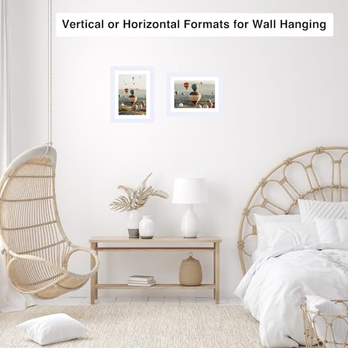 Image of JCJMY 5x7 Picture Frame White with 4x6 Mat for Wall Hanging or Tabletop, Display Photo 4x6 with Mat or 5x7 Without Mat, 5 by 7 Wall Gallery Poster Photo Frame with Shatter Resistant Plexiglass, White