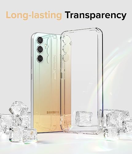 Image of NISHTECH for Samsung Galaxy A34 5G Premium Transparent Hybrid Soft Slim Dust Proof Back Case Cover Silicone with Camera Protection