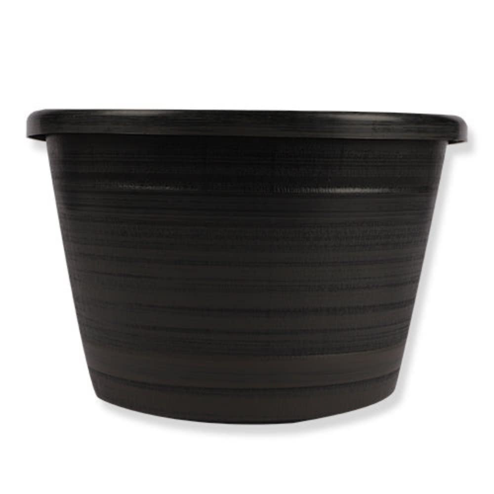 FabFinds Barrel Planter Plant Pots (Barrel Planter 30cm, Black)