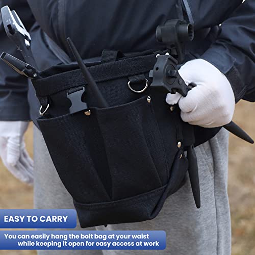 Lichamp 3 Pieces Spud Wrench Set With Iron Workers Tool Bag, Includes Adjustable 12 Inches Construction Spud Wrench, 3/8X1/2 Inch Drive Ratchet Spud Wrench And Iron Work Bolt Bags #TOP6