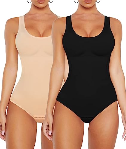 VVX Body für Damen – Bauchkontrolle, nahtloses Oberteil, Kompression, Po-Lifting, Shapewear, Bodysuits – Schwarz, Hautfarben, M/L, Schwarz und hautfarben, M-L VVX Body für Damen – Bauchkontrolle, nahtloses Oberteil, Kompression, Po-Lifting, Shapewear, Bodysuits – Schwarz, Hautfarben, M/L, Schwarz und hautfarben, M-L