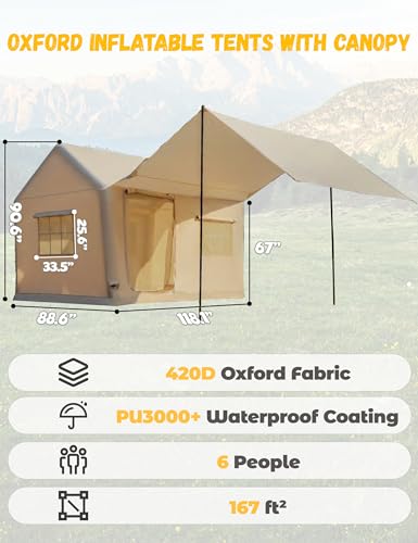 Carpa inflable XL para camping, para 6 personas miniatura 3
