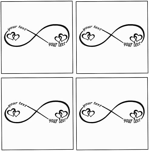 Set of 4 Fake Tattoos,Love Tattoo,Custom Tattoos Temporary, Möbius Ring,Personalized Waterproof Fake Custom Name Tattoo Body Sticker for Women & Man,2in