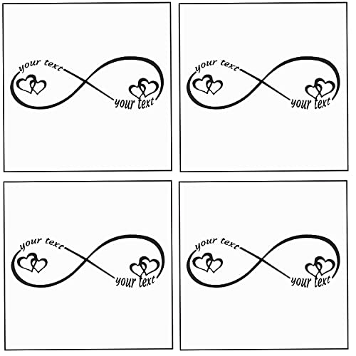 Set Of 4 Fake Tattoos,Love Tattoo,Custom Tattoos Temporary, Möbius Ring,Personalized Waterproof Fake Custom Name Tattoo Body Sticker For Women & Man,2In #TOP3