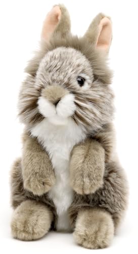 Uni-Toys - Conejo de Angora Gris, de pie - 18 cm (Altura) - Conejo de Peluche, Conejo - Peluche