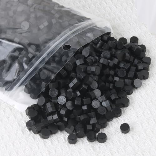 400 perles de cire noire pour cachet d'enveloppe octogonal