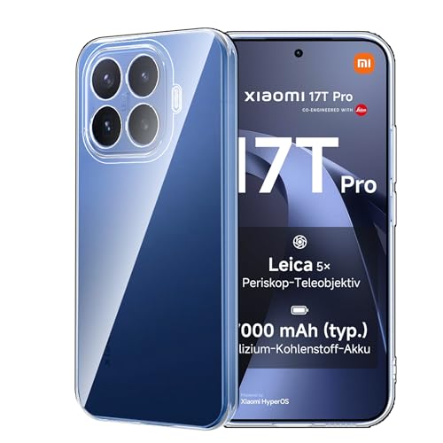 FDHYFGDY Hülle für Xiaomi 17T Pro 5G Case - Transparente Silikon Schutzhülle Anti-Kratzer Anti-Vergilbung und Stoßfest Dünne Weiche Transparente TPU Handyhülle