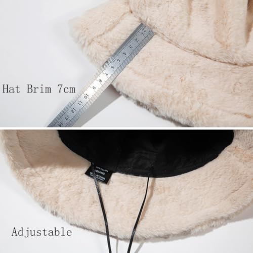 Sombrero tipo bucket de invierno con falso pelaje miniatura 6