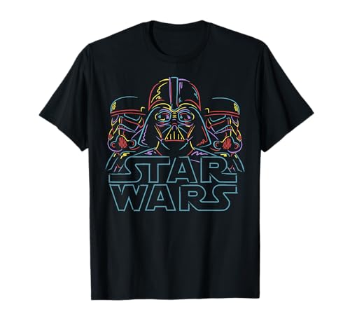 T-shirt Star Wars Neon Chalk Sketch idéal pour vos soirées cinéma entre amis