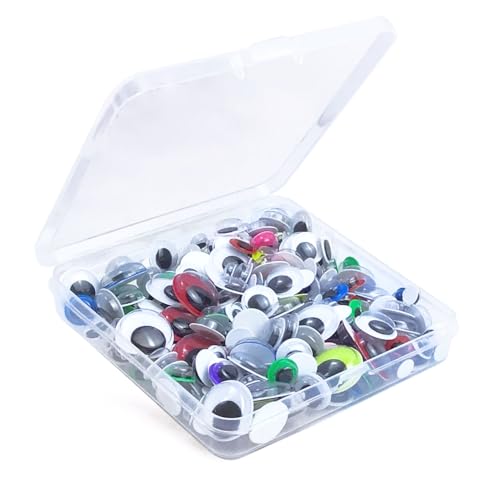 Wiggle Googly Eyes Self Adhesive, Mixed Sizes 6mm, 8mm, 10mm, 12mm, 15mm (300)