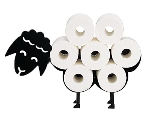 Toilettenpapierhalter Klopapierhalter Schwarz Metall Schaf klopapierhalter WC (Schaf) Cover