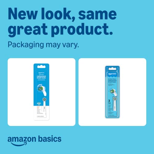 Amazon Basics Electric Toothbrush Replacement Heads, Compatible with Most Oral-B Brushes, White, 3 Count view 2