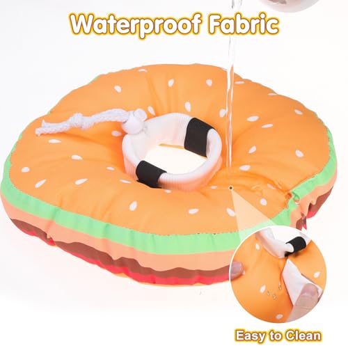Image of BEAUTYZOO Cat Cone Collars Soft, Cat Recovery E Collars After Surgery to Stop Licking, Adjustable Elizabeth Circle Collar Cute Pet Donut Pillow for Cats Kitten Small Dogs, Hamburger S
