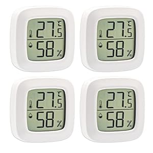 DIFCUL Thermometer Hygrometer, Mini LCD Digitale Thermo-hygrometer, Binnenthermometer, Hygrometer, Temperatuur en Luchtvochtigheidsmeter met Hoge Nauwkeurigheid, voor Interieur, Babykamer, Kantoor